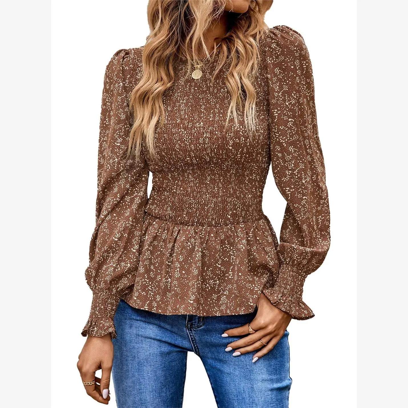 

Женская длинная блузка с принтом Све, облегающая рубашка, круглая, средней длины, офисная женская одежда премиум-класса