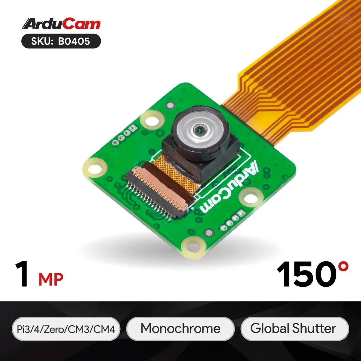 

Arducam OV9281 Monochrome Global Shutter Camera Module with wide angle for Raspberry Pi