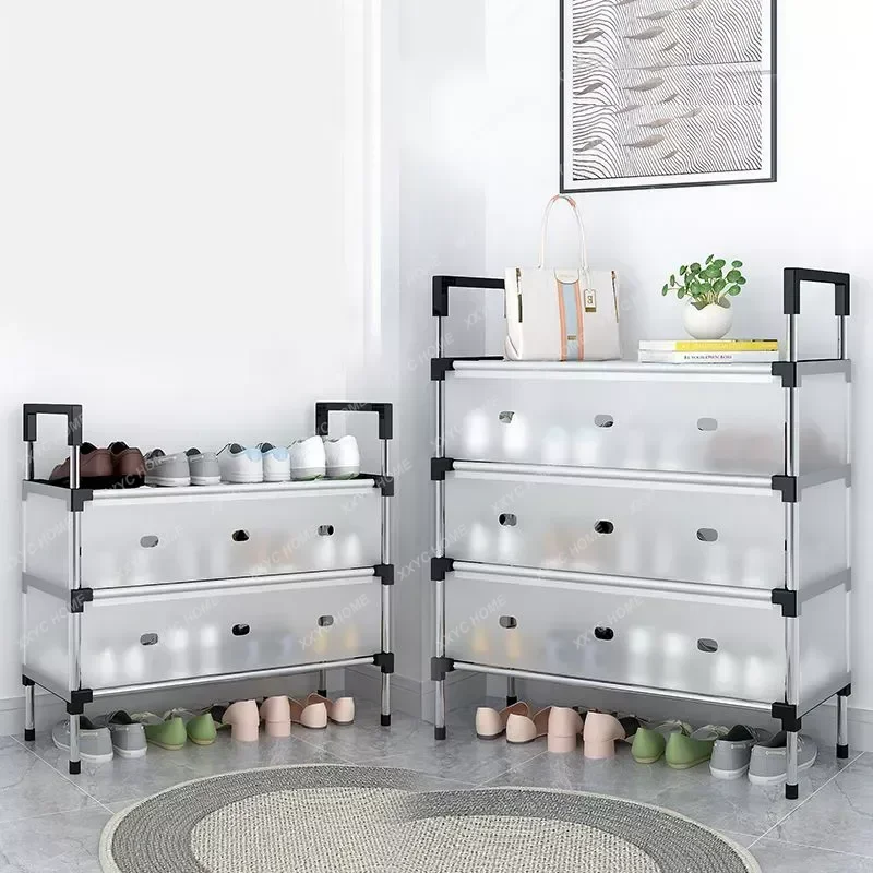 

Simple Multilayer Shoes Rack DIY Assemble Space-Saving Shoe Cabinet With Dustproof Diaphragm Household Organizer Storage Stand