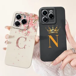 For Infinix Note 40X 5G Case Fashion Letters Crown Flower Soft Silicone Back Protective Cover For Infinix Note40X 5G X6838 Coque