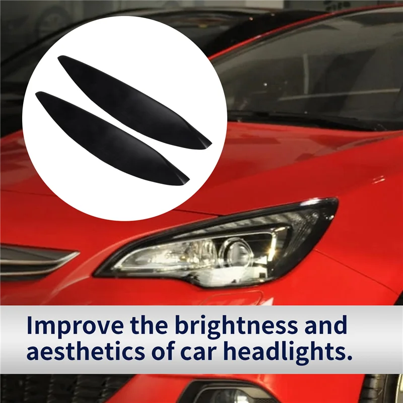 

Car Front Headlight Lamp Eyebrows Eyelids Moulding Cover Trims For Opel Vauxhall Astra H MK5 2004 - 2009-M53K