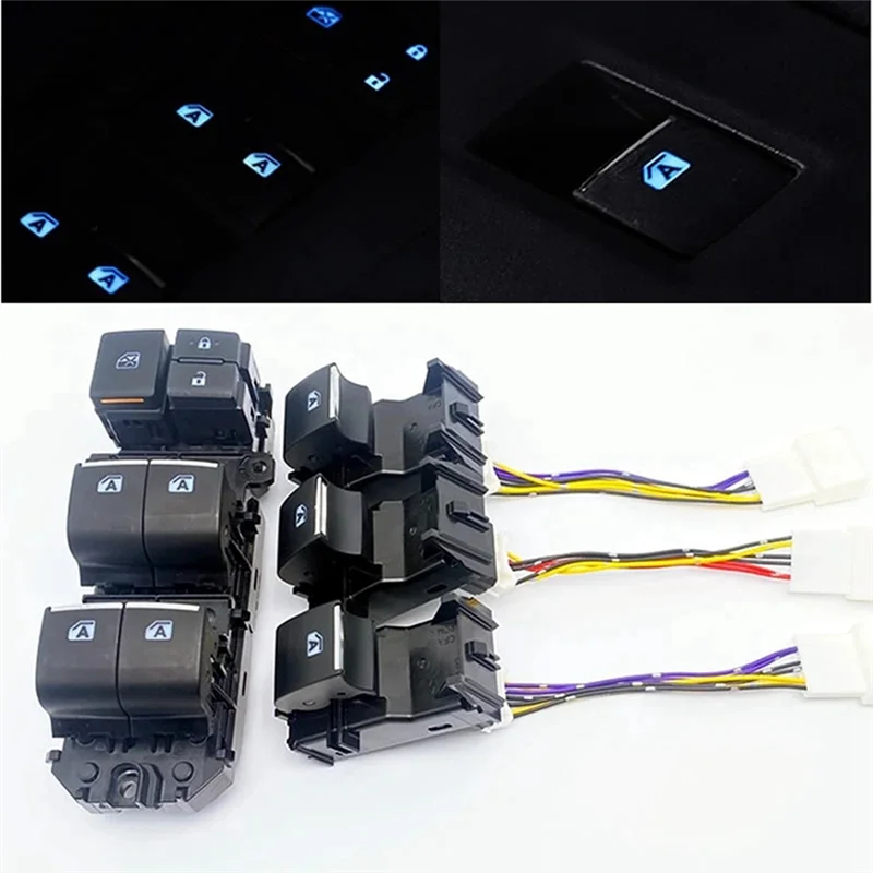 

Car LED Power Single Window Switch Main Switch and Single Switch Sold for Toyota RAV4 2019-2022 Left Driving Backlight