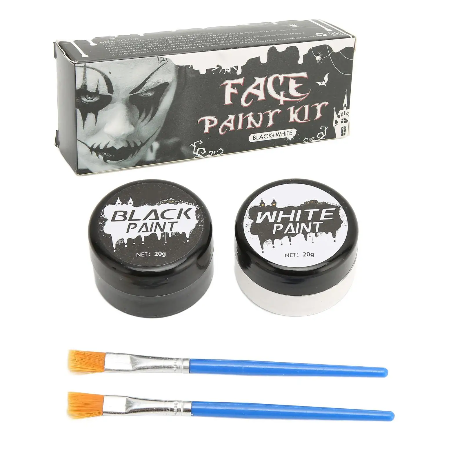 

Skeleton Face Body Paint Kit for halloween Costume Makeup - Perfect for Parties & Events