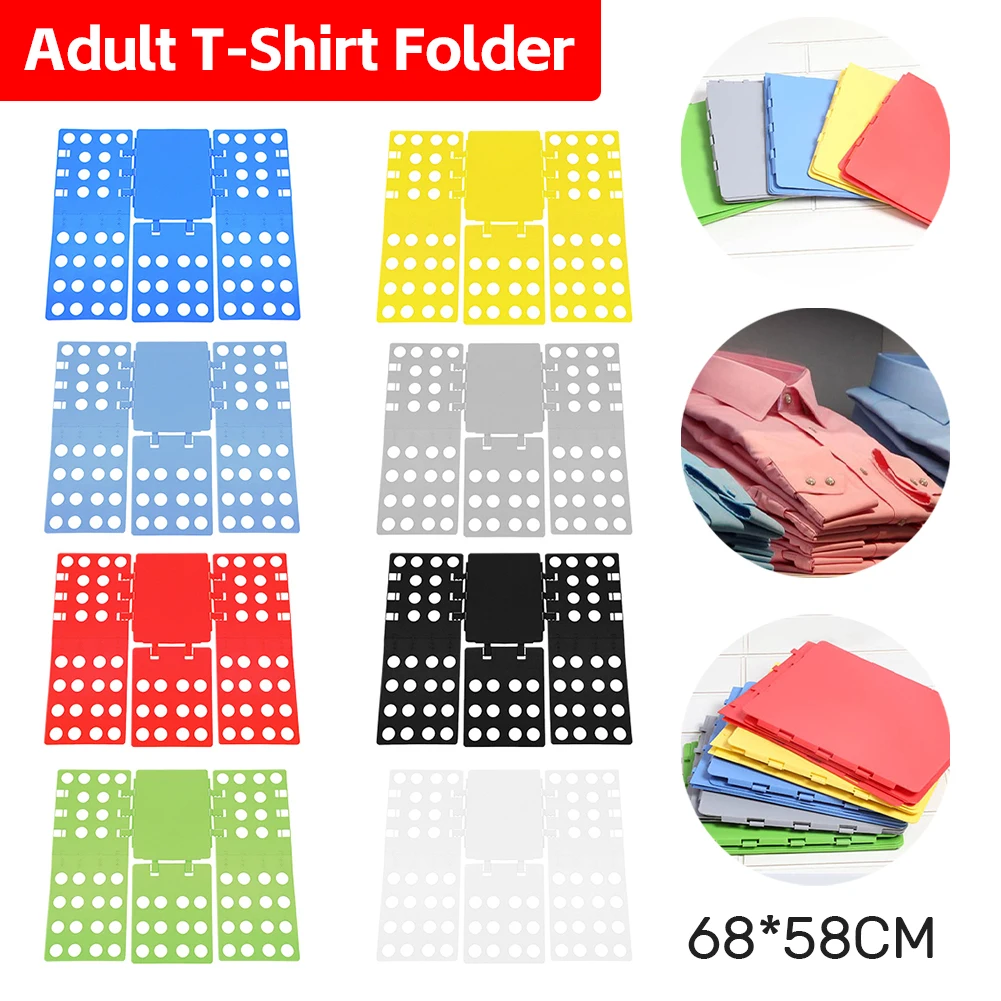 Carpeta de camisetas para adultos, tabla plegable de camisa de plegado rápido, tabla plegable de ropa ajustable, dobladora de carpetas de ropa para uso doméstico