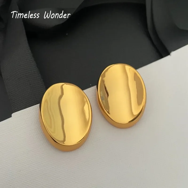 Timeless Wonder Brass Geo Statement Stud Earrings for Women Designer Jewelry Sweet Gift Brincos Trendy Luxury Runway 2257