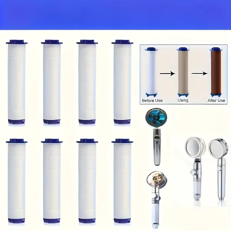 10/20/30 Pack White Handheld Shower Head Filter Replacement Elements - Sediment & Microorganism Removal, 5 Stages Filtration