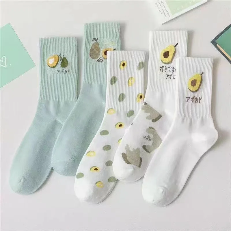 5 Pairs/Set Women Print Socks Lady Short Sock For Cycling Cute Solid Breathable Mesh Ankle Summer Running Socks Mid-Tube Socks