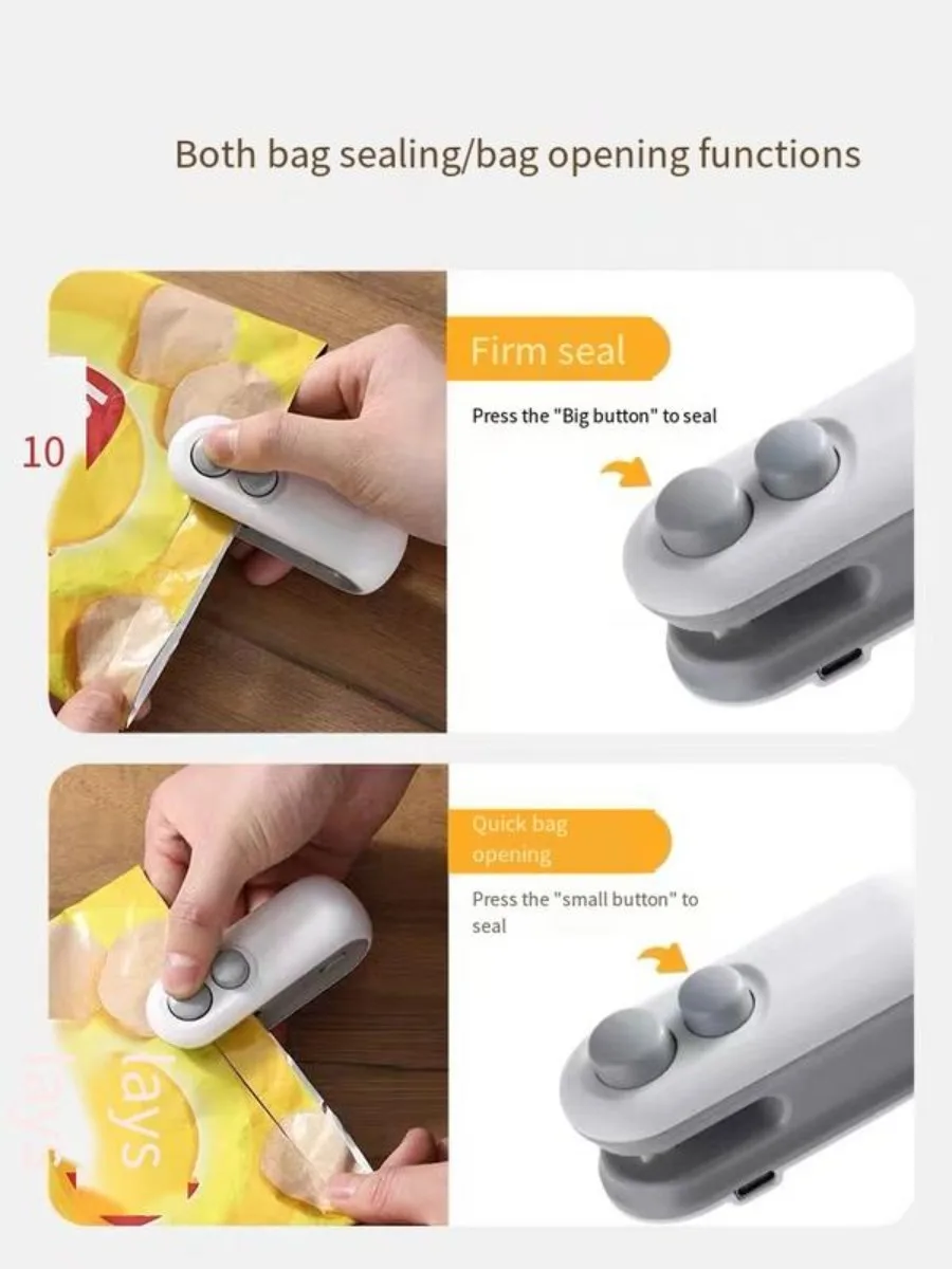 2-in-1 Mini Bag Sealer & Cutter, Portable Rechargeable Food Bag Sealing Tool - view 5