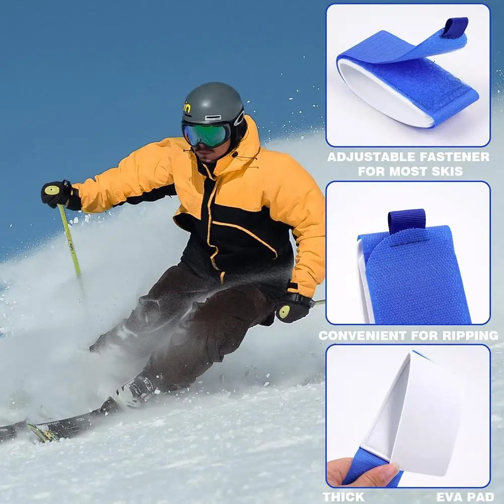 2 uds correas de esquí correas de Snowboard cinturón de fijación de trineo tablas de esquí portátiles al aire libre banda accesorio suministros de nailon herramienta de fijación de esquí