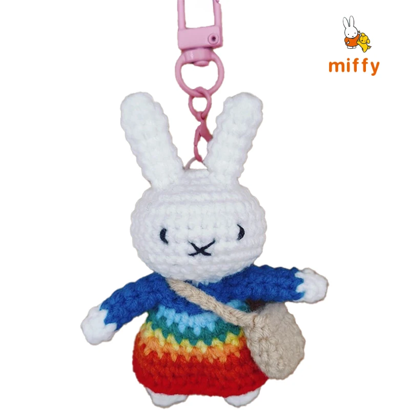 Urocza pluszowa lalka Miffy, ręcznie robiona, szyta na szydełku, seria puszystych pluszaków, kreatywny pluszowy breloczek, akcesoria anime, prezenty.
