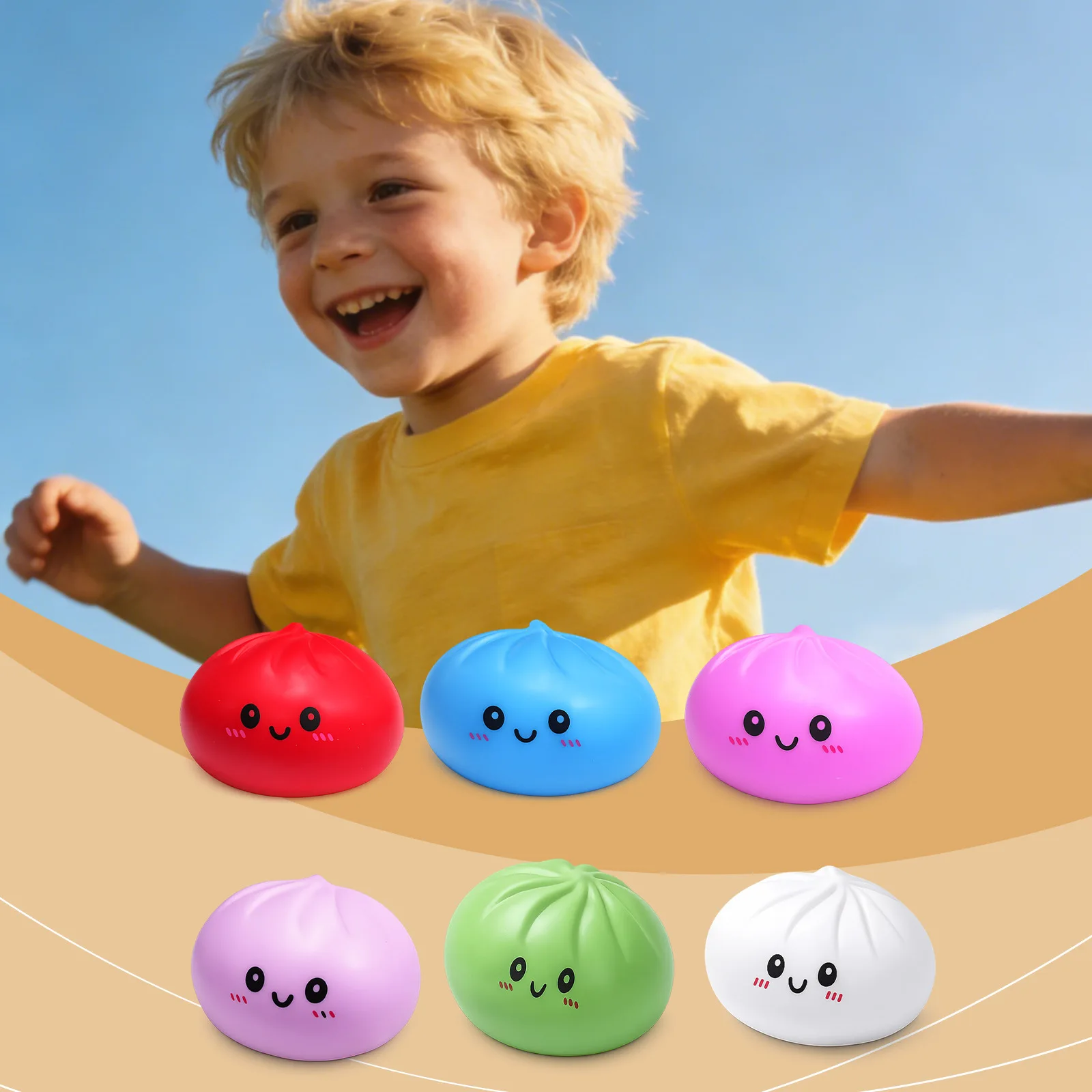 

Cute Bun Squishy Toy, Soft Food Squishy Stress Relief Toy with Fast Rebound