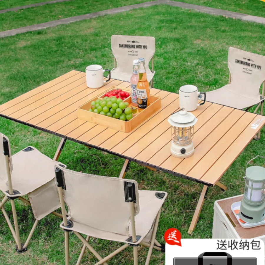 Outdoor Folding Table And Chair Set Egg Roll Table Portable Picnic Picnic Camping Stall Folding Mesa Plegable Outdoor Furniture