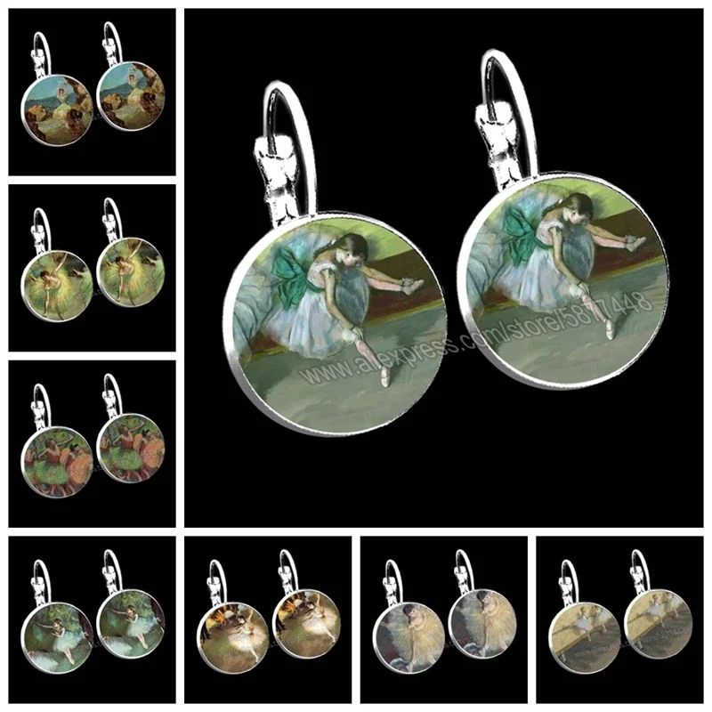 2023 Ballet Dancer Earrings Dancer Oil Painted Glass Earrings Suitable for Girls and Women Who Love Dancing Art Earrings