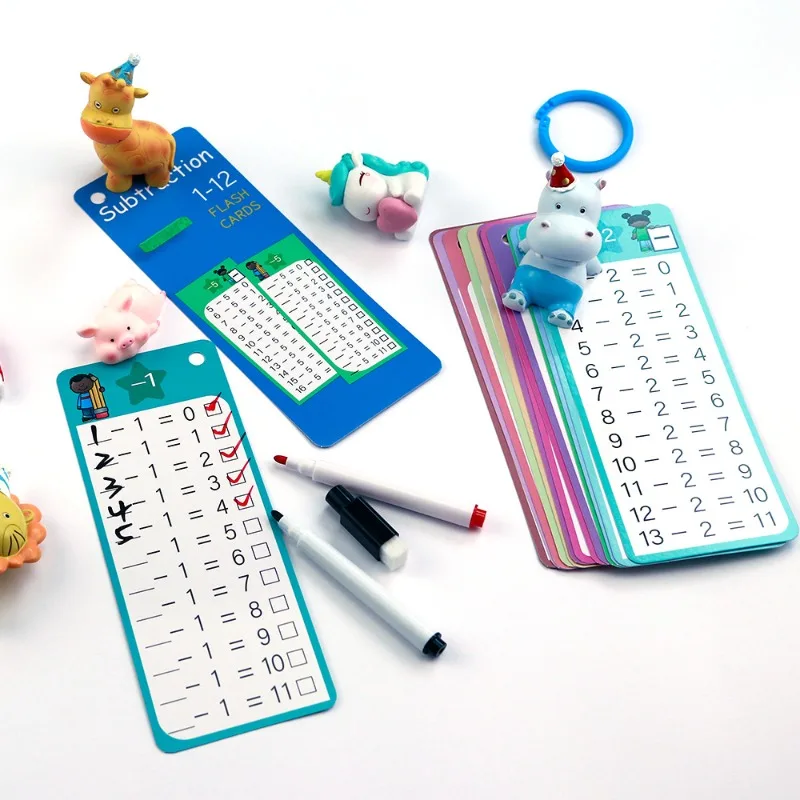 Math Learning Tool Card Montessori Sight Word Flashcards High Frequency Learning Charts,Math Algorithm Educational Teaching Aids