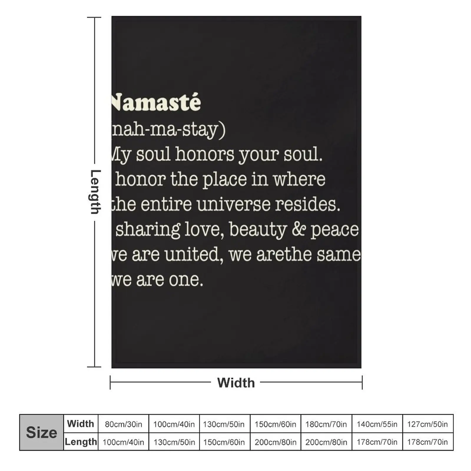 namaste black dictionary meaning bohemian chic vocabulary and spiritual quotes vintage Throw Blanket Luxury Summer Blankets