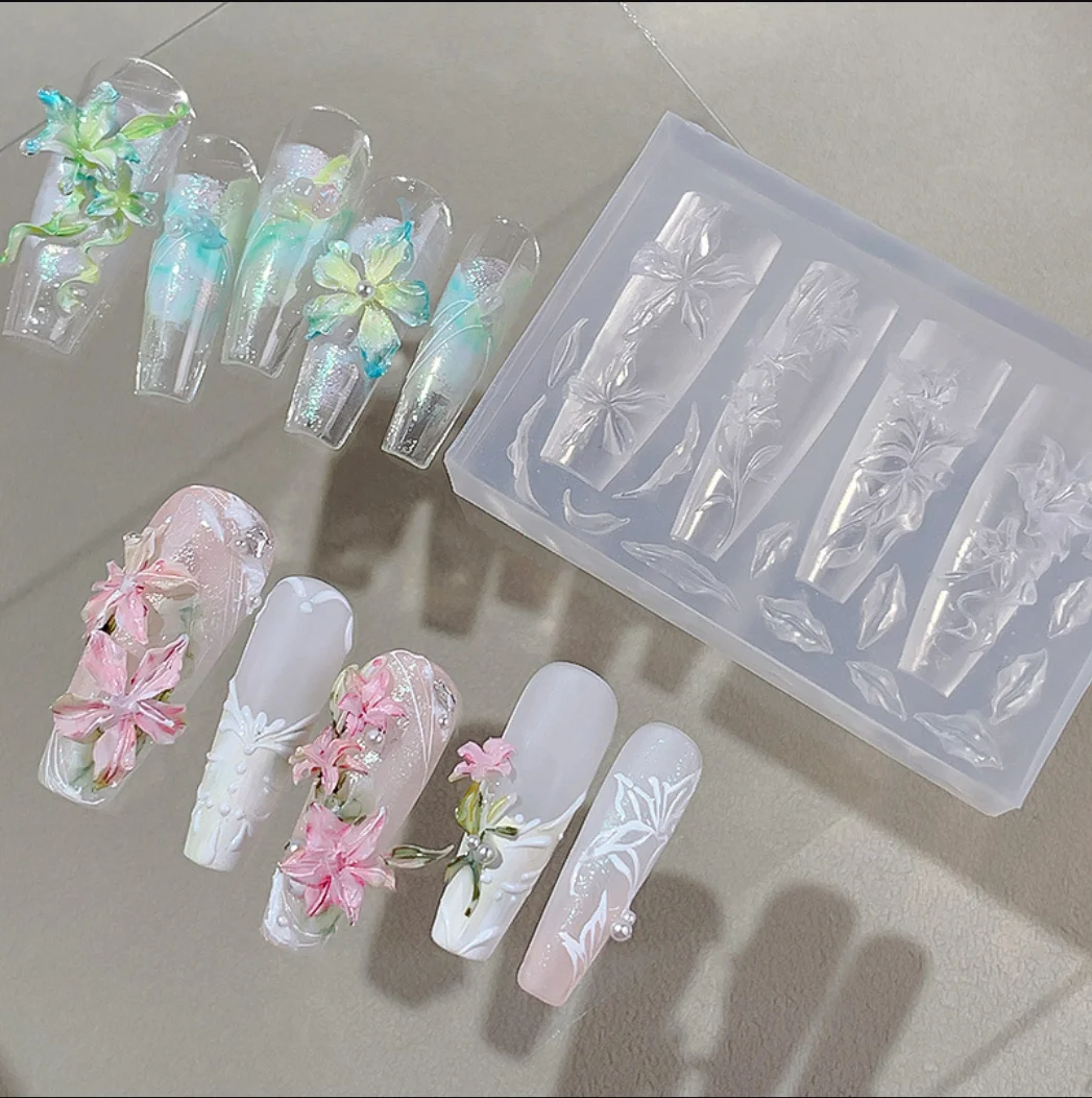 Resin Art Template - 3D Carving Curved Silicone Mould Lily