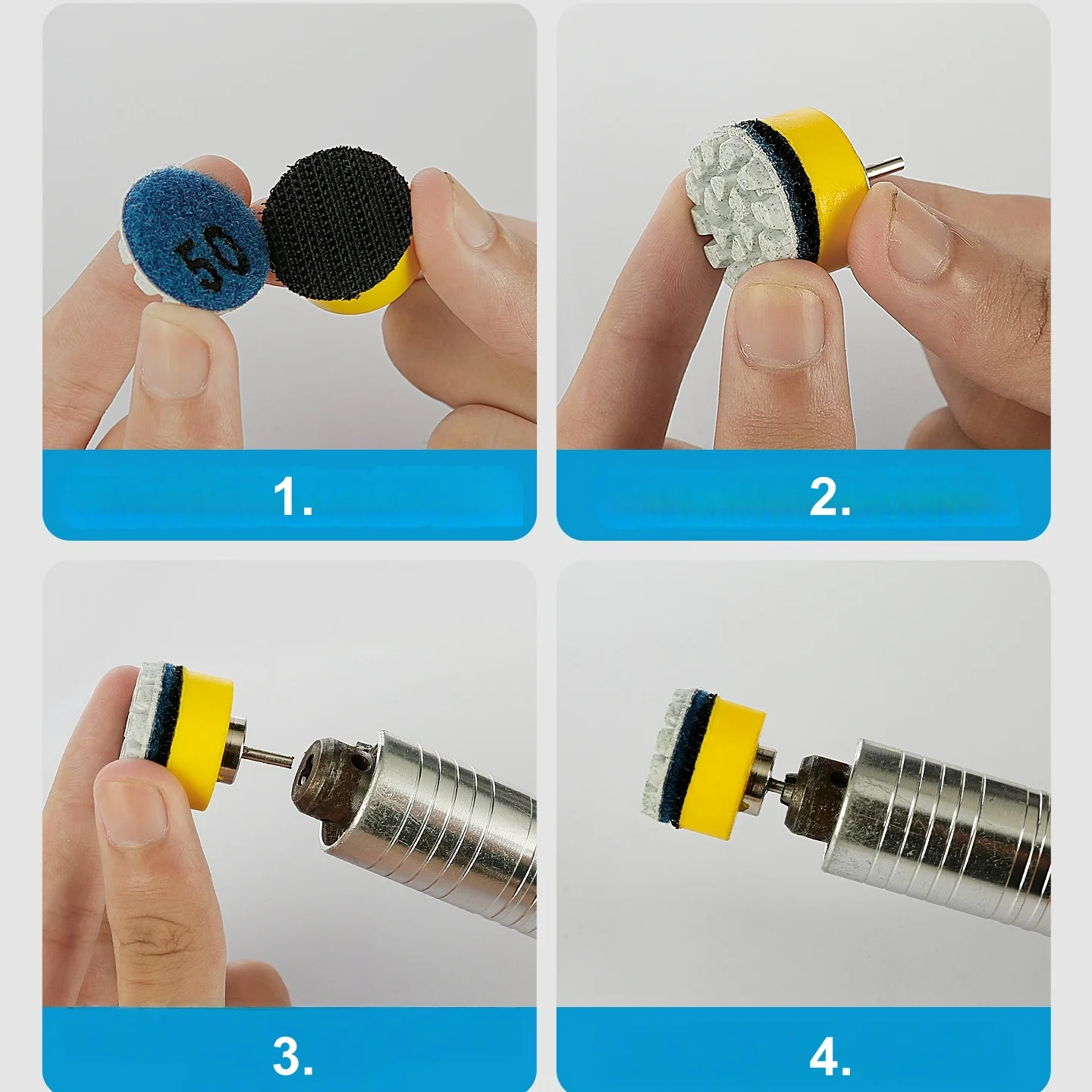 7 Stück 1 Zoll 25mm Mini-Polierpads Marmor Granit Jade Schleifscheibe Flexible Schleif- und Polierscheibe mit Unterlage – Detail 10