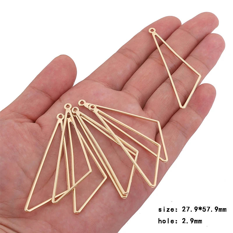 10 pendenti con ciondoli KC geometrici a triangolo color oro di alta qualità per la creazione di gioielli, accessori per la creazione di orecchini fai da te