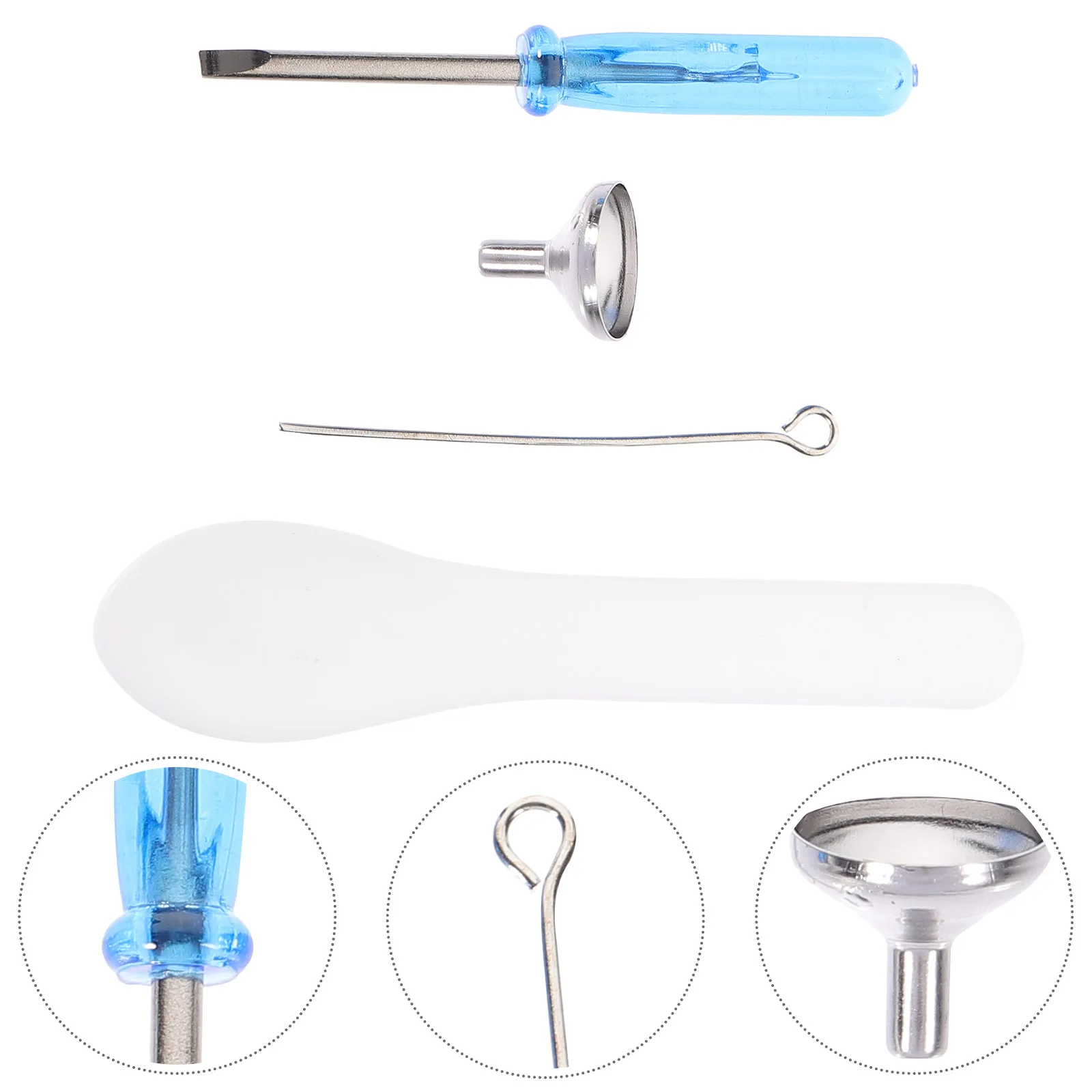 1 set 1 Set Steel Mini Funnel Filling Kit Tiny Funnels For Filling Small Urn Blue Screwdriver Small Funnels Urn Accessories