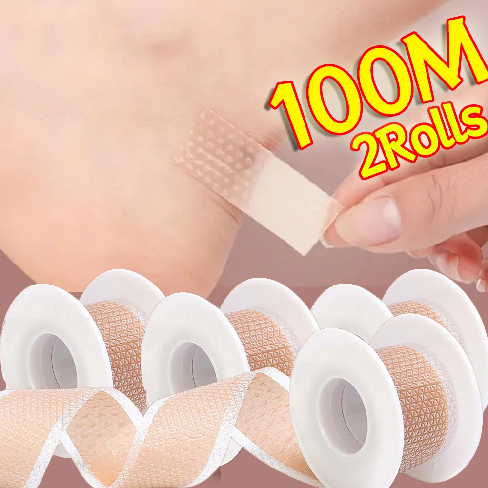 

2 Rolls/100cm Invisible Anti-wear Foot Patches Women Gel Heel Protector Pain Relief Adhesive Sticker Cushion Foot Care Shoe Pads