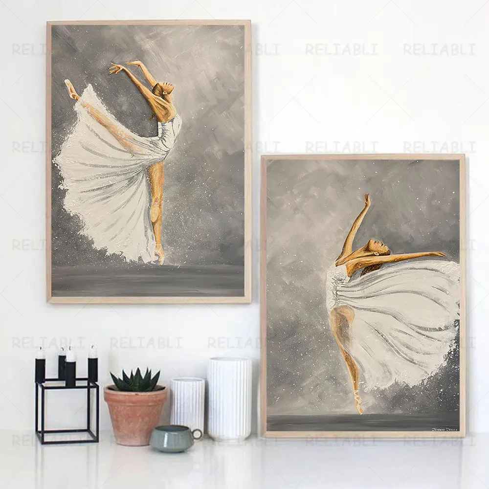 

Vintage Ballerina Oil Painting Printed on Canvas Ballet Dancer Posters and Prints Figure Wall Art Pictures for Living Room Decor