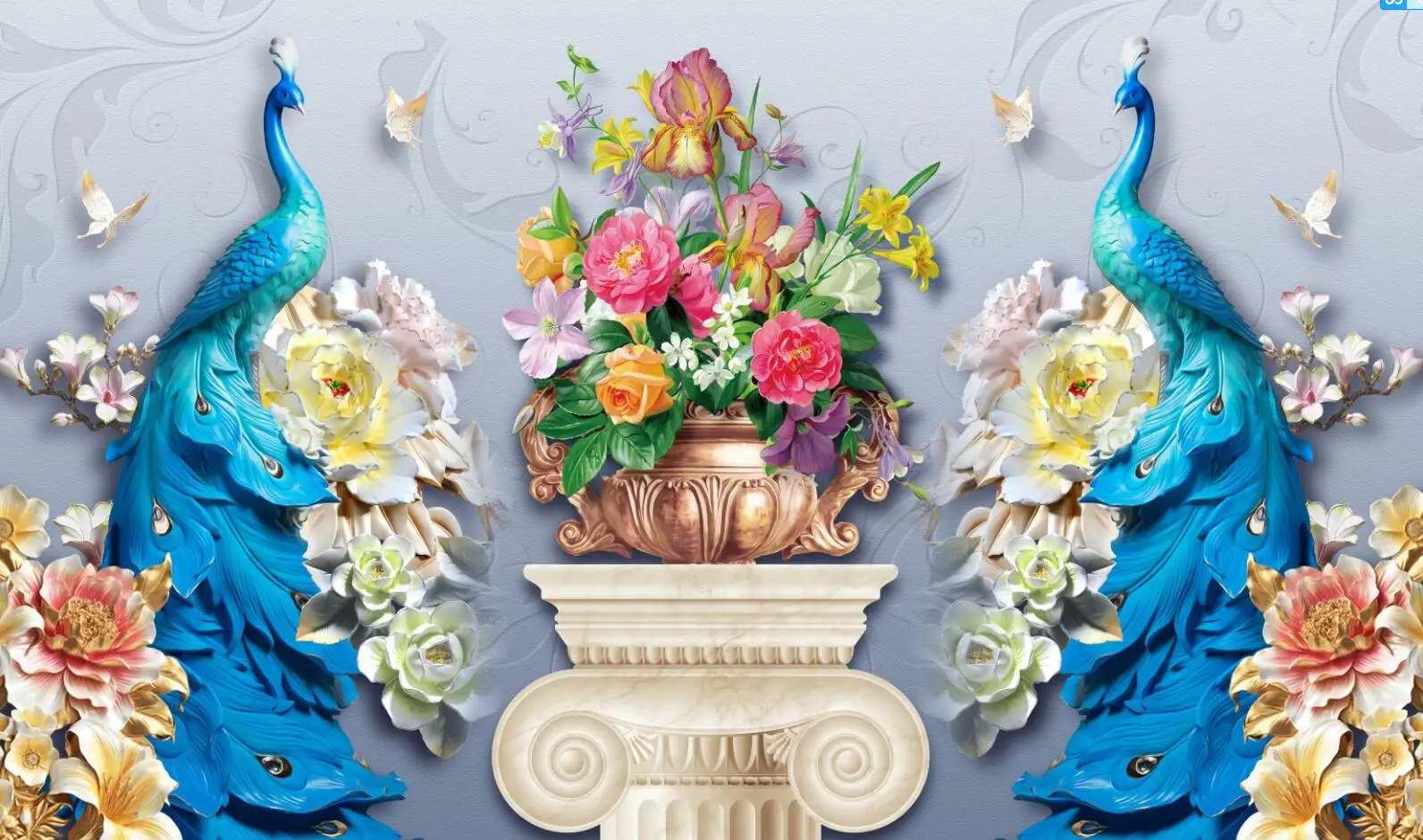 Custom Wallpaper Chinese style peacock forest background wall Murals living room bedroom hotel decoration painting 3d Wallpaper