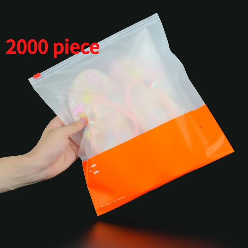 20 00piece.Custom.Smooth custom frosted zipper bags with logos printed% biodegradable clothes ziplock packaging ba