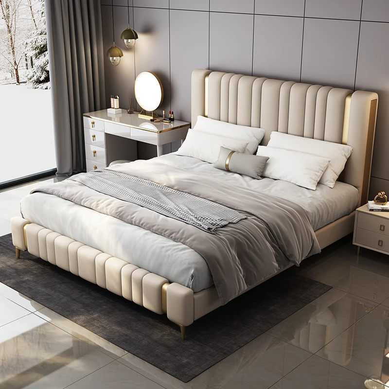 الحد الأدنى سرير بحجم كوين الشمال فريد فاخر سرير حديث مزدوج النوم Camas De Matrimonio Dormitorio اكسسوارات المنزل #1