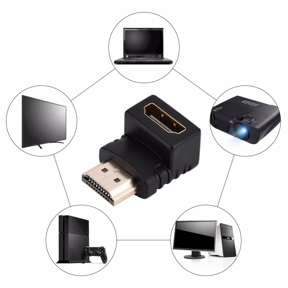 HDMI Connector Adapter 90 270 Degree Right Angle Male to Female Converter 4K HD Connector Mini Micro HDMI-Compatible Extender