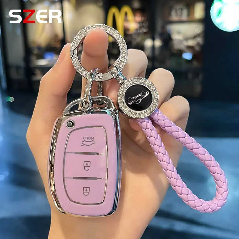 TPU Car Smart Key Case Cover Shell Fob For Hyundai Tucson Santa Fe Rena Sonata Elantra Creta Ix35 Ix45 I10 I30 I40 Accessories