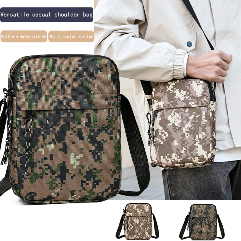 Chic Multi-camo Crossbody Bag for Daily Travel Lightweight Compact Casual Functional Outdoor Shoulder Bag