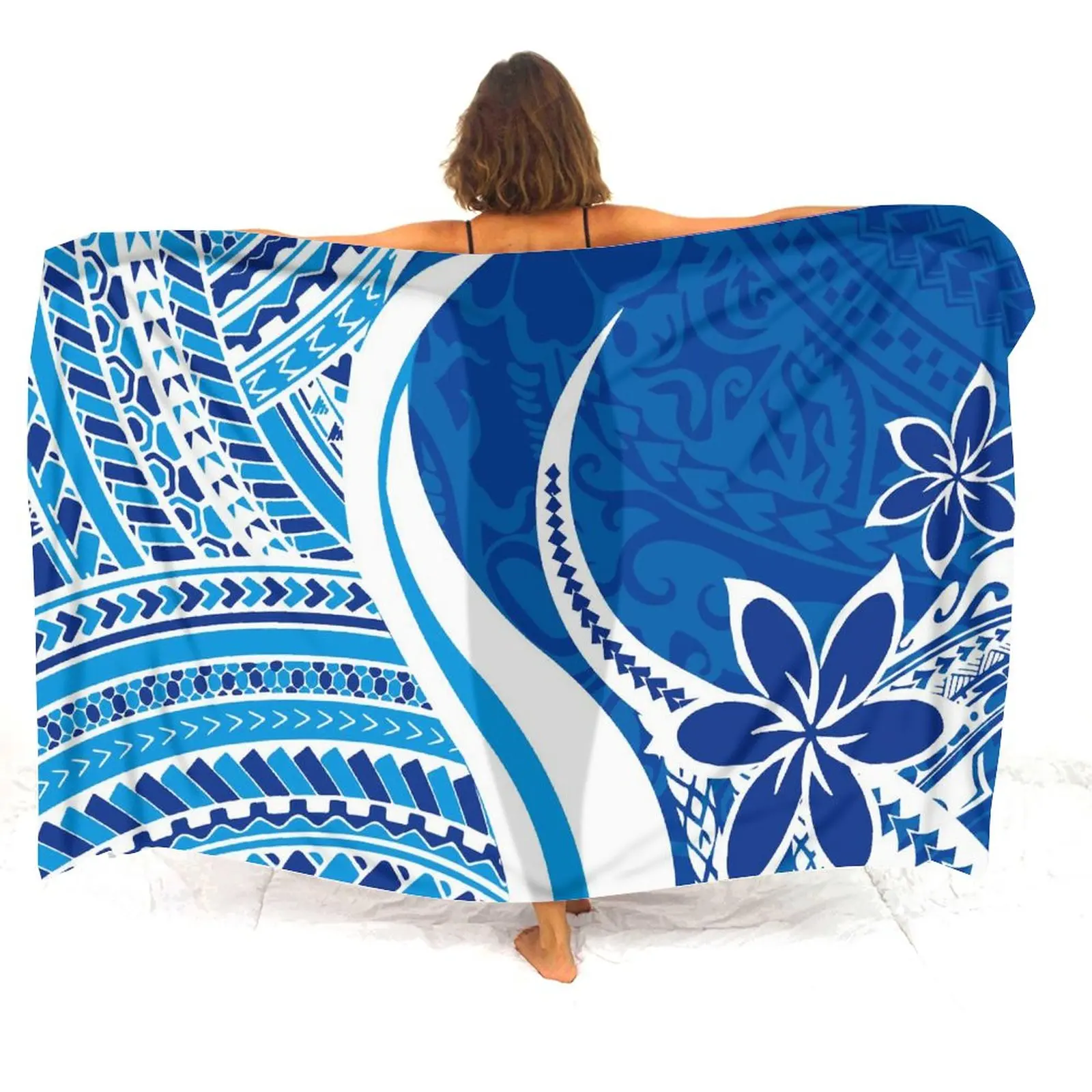 Temperament Sarong Seaside High Quality Shawl Custom Polynesian Pattern Sarong Hawaiian Ladies Sarong Elegant Scarf