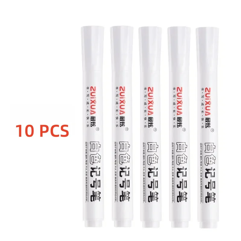 1–10 Stück weiße Markierungsstifte, 2,0 mm, ölig, wasserdicht, weißer Gelstift, DIY-Graffiti, Skizzieren, Marker, Schreibwaren, Schreiben, Schulbedarf