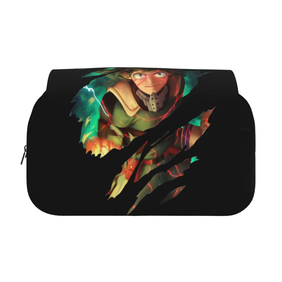 My H-Hero A-Academia Anime Double Clamshell Pen Case Pencil Pouch Pen Holder for Student Bag Office Zipper Stationery