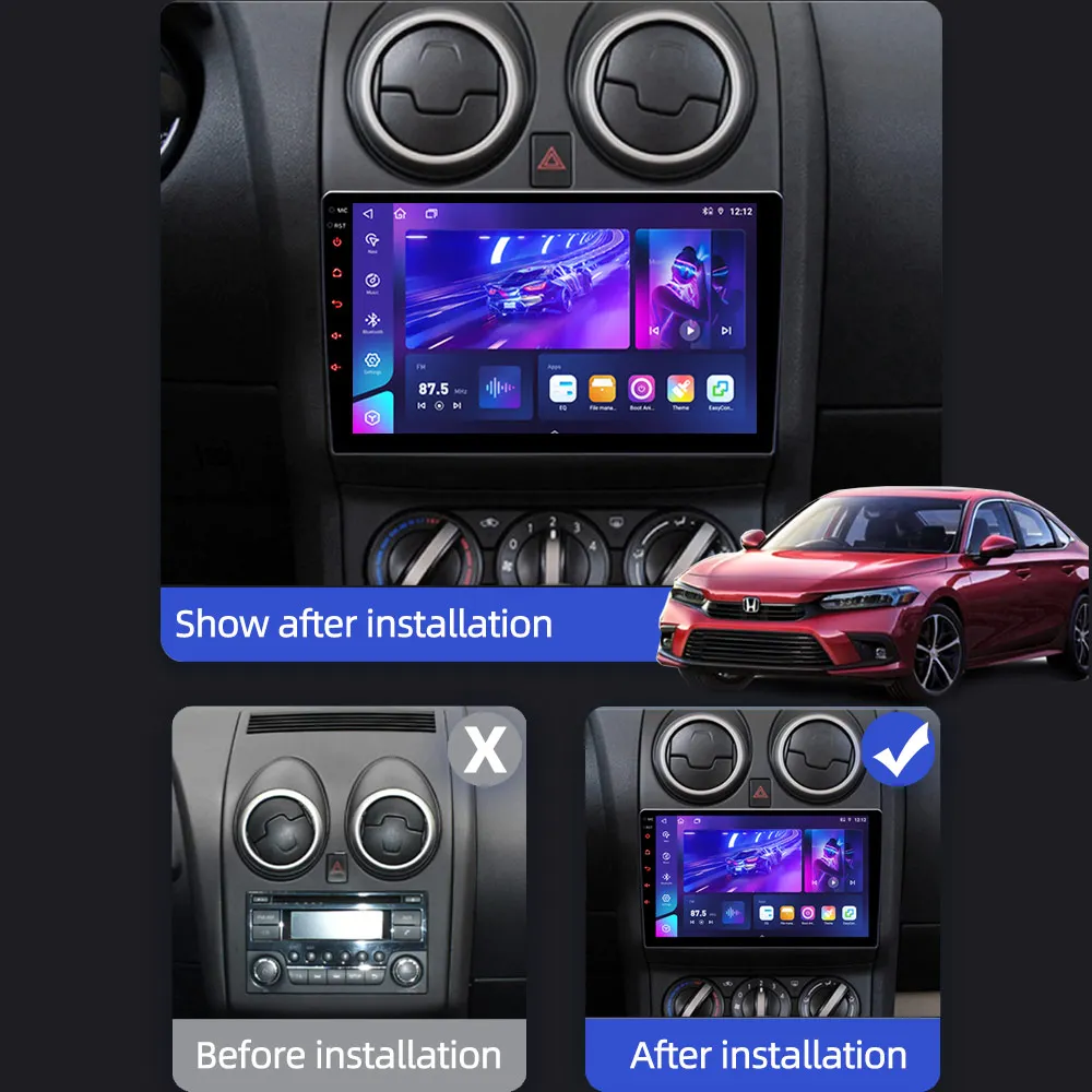 For Nissan Qashqai J10 2006 2007 2008-2013 Android radio AI Voice Wireless CarPlay Android Auto Radio 4G Car Multimedia GPS 2din