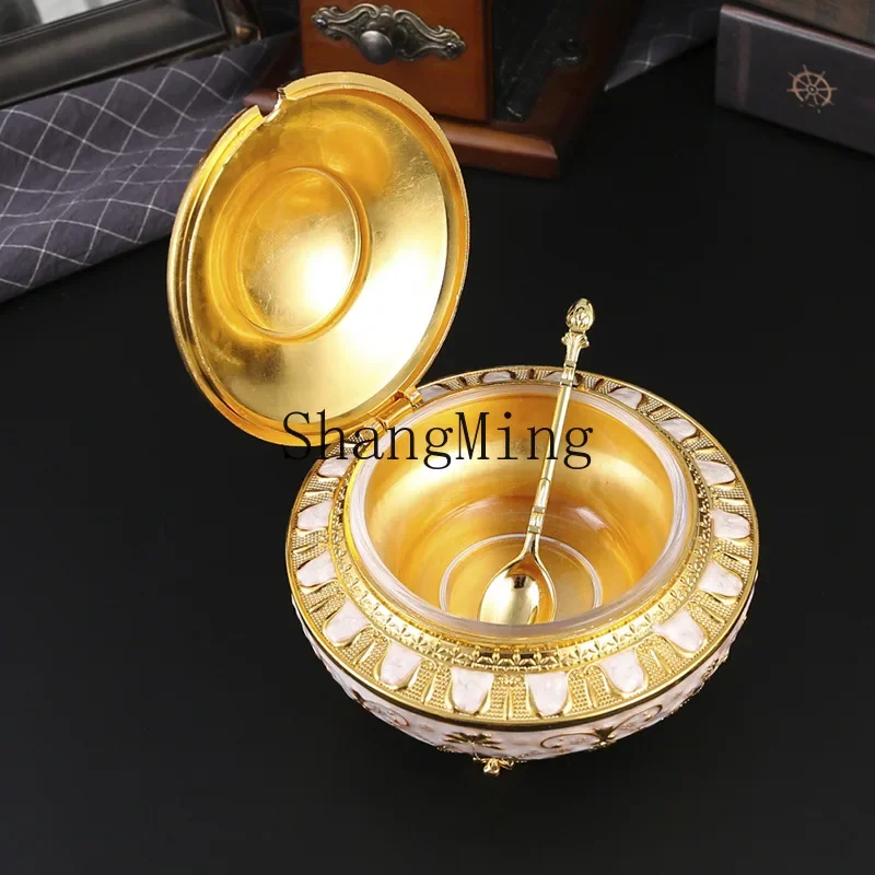 CLL Tulip Flip Sugar Jar Large Sugar Gu Light Luxury Seasoning Jar Kitchen Seasoning Storage Jar