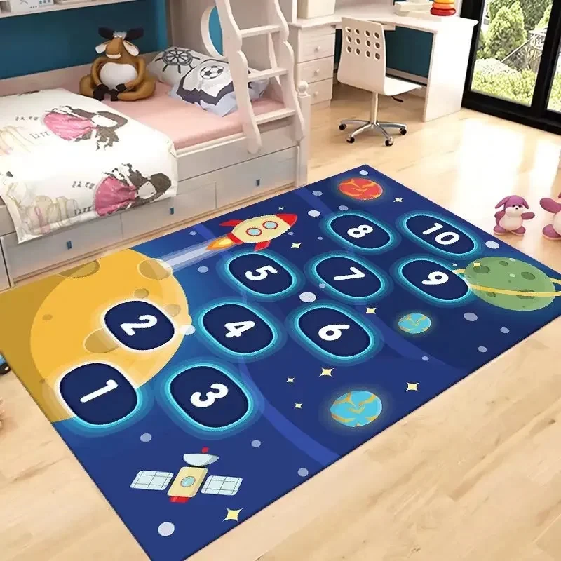 Children\'s Hopscotch Boy Girl Cartoon Game Carpet Living Room Baby Cilming Non-slip Indoor Mat Home Decoration Floor Rug