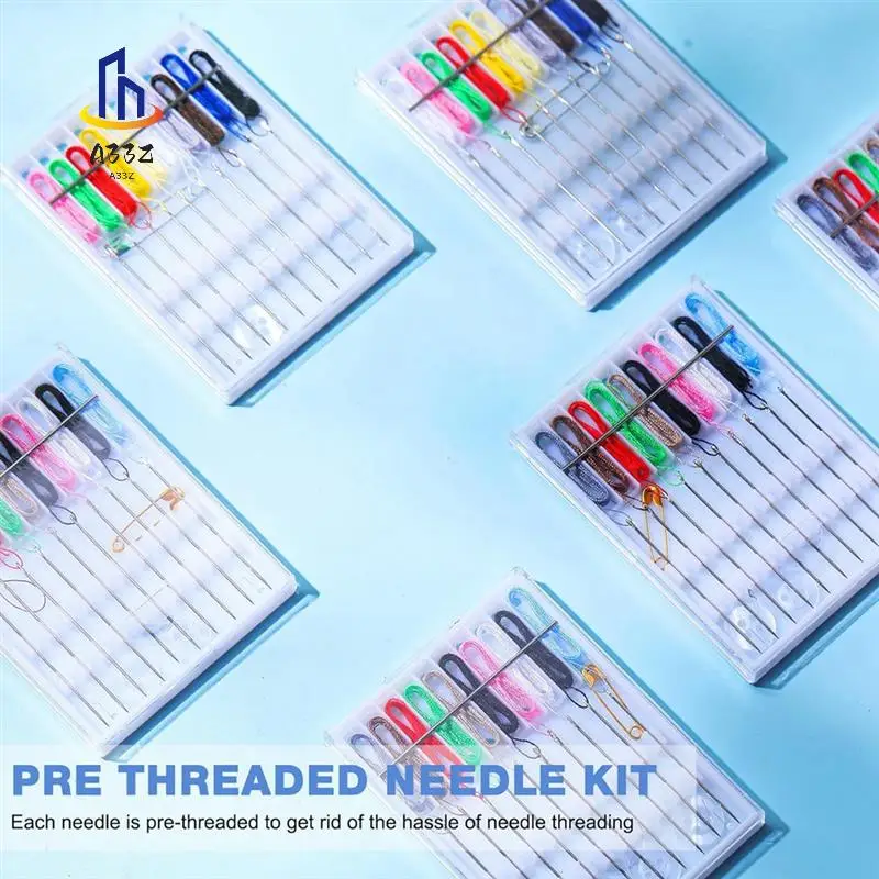 

A33Z-36 Коробки Мини-набор для быстрого крепления для шитья Легкий предварительно наборы игл с резьбой Базовый персональный швейный набор Держатель иглы с резьбой
