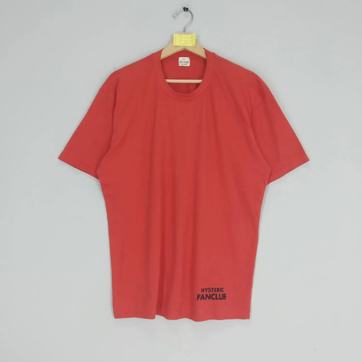Vintage 90 s Hysteric Glamour Japan Red Plain T shirt Streetwear Size L