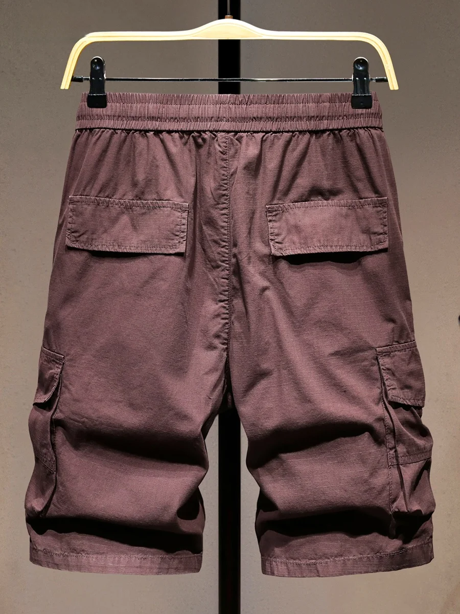 

Модные мужские рабочие брюки-карго: летние, тонкие, прямые, в американском стиле, длиной до колена, для активного отдыха, дышащие, легкие