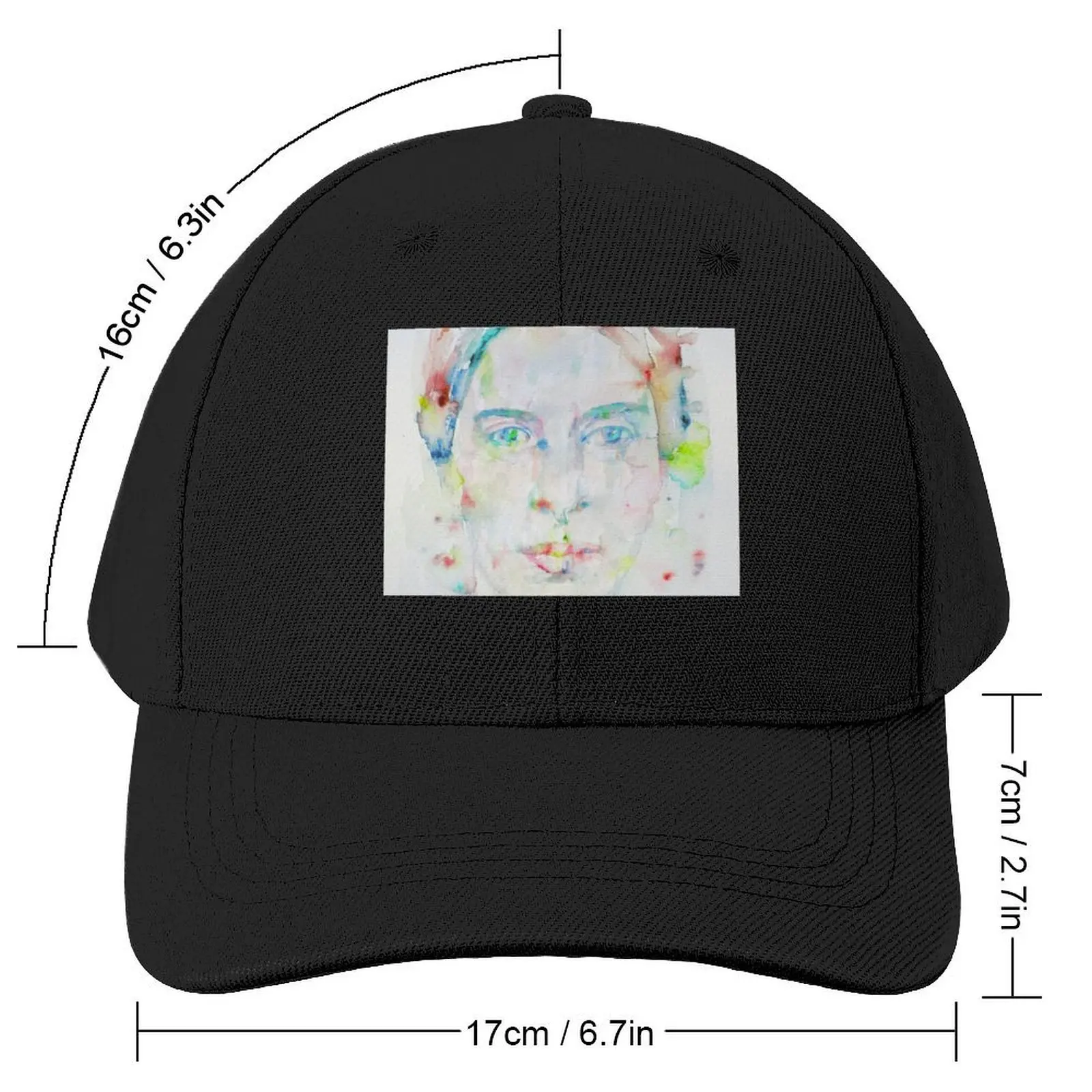 EMILY DICKINSON - watercolor portrait.2 Baseball Cap Gentleman Hat Bobble Hat black New Hat Hats Man Women's