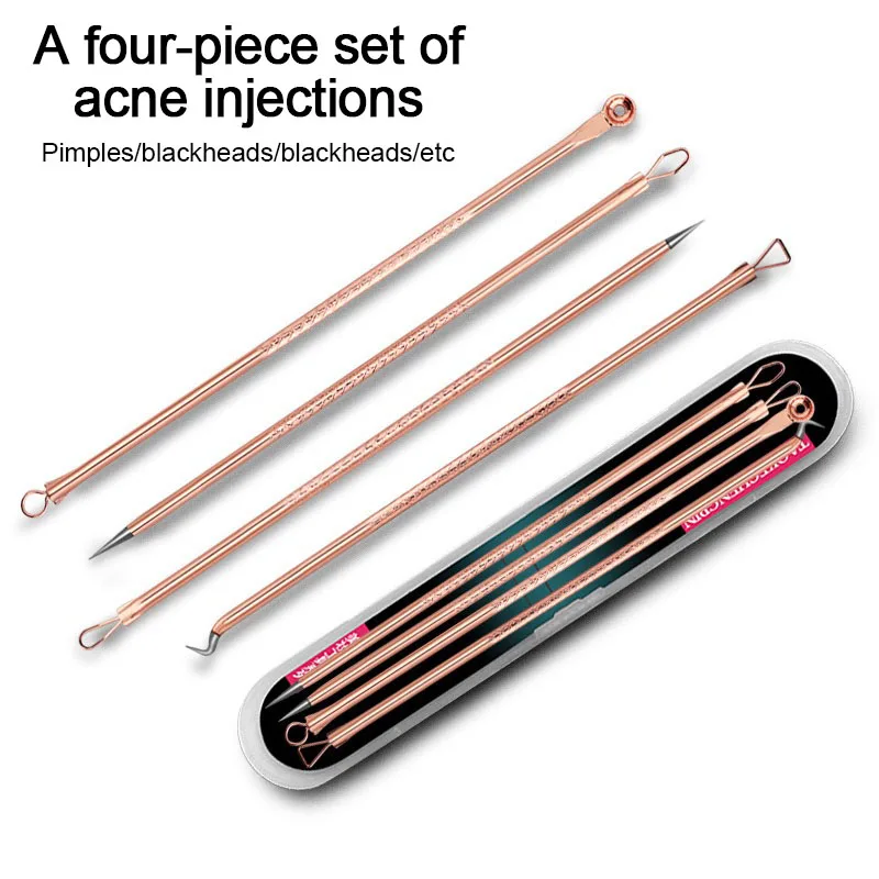 Novo 4 pçs ferramenta de espinha ferramentas de remoção de cravo retirar remover cravos e cravos ferramenta de limpeza rosa ouro tira fcz04