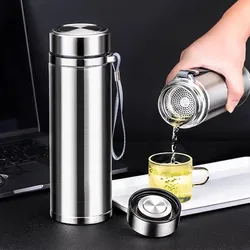 Boccetta sottovuoto in stile Business doppia in acciaio inossidabile da 1000ML tazza termica portatile per auto all'aperto bottiglia isolante per tè e caffè