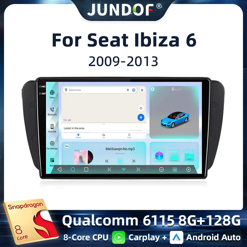 

Jundof Qualcomm 2 din Android 13 Auto Car Radio Multimedia For Seat Ibiza 6j 2009 - 2013 GPS Navigation Carplay Stereo Player