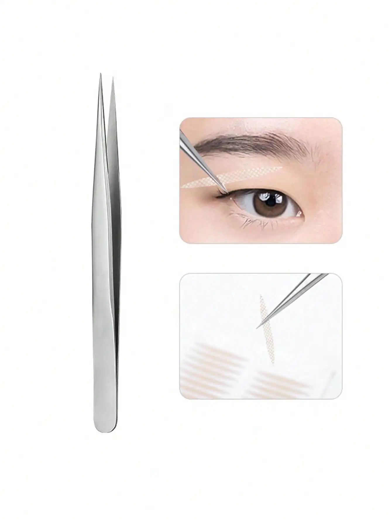 Set di 2 pinzette per extension ciglia e clip per ciglia finte