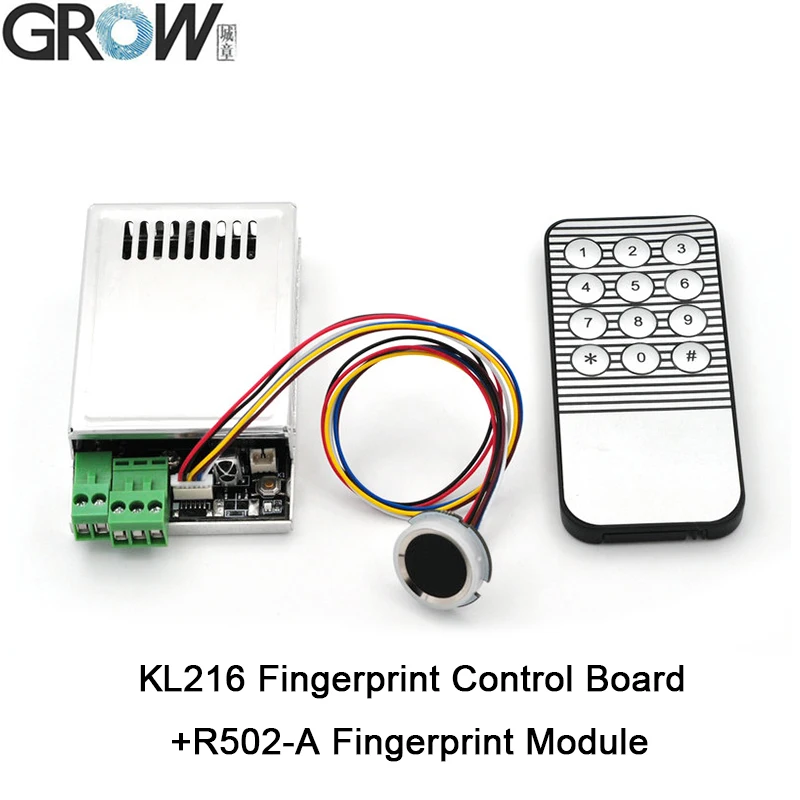 GROW DC10-30V Remote Control Fingerprint KL216 Access Control Board Relay Output R502-A With Jog Mode/Ignition Mode/Self-locking