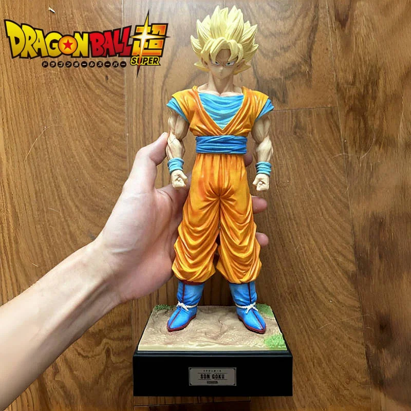 

Высококачественный истребитель Dragon Ball Z, 35 см, аниме-фигурка Super Saiyan Goku Gk украшение статуи, двойная головка, сменная игрушка в подарок