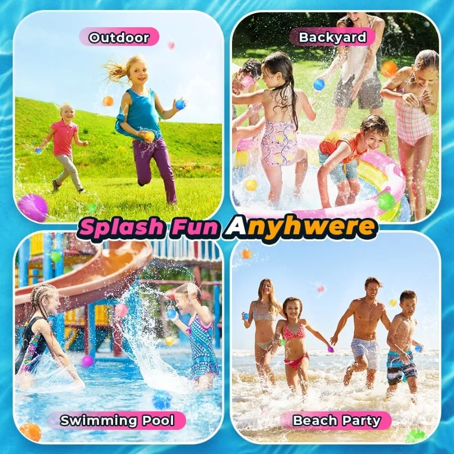 12 pezzi riutilizzabili palloncini d'acqua giocattoli da piscina per ragazzi e ragazze attività all'aperto da spiaggia giocattoli d'acqua per età compresa tra 312 giocattolo d'acqua estivo fo