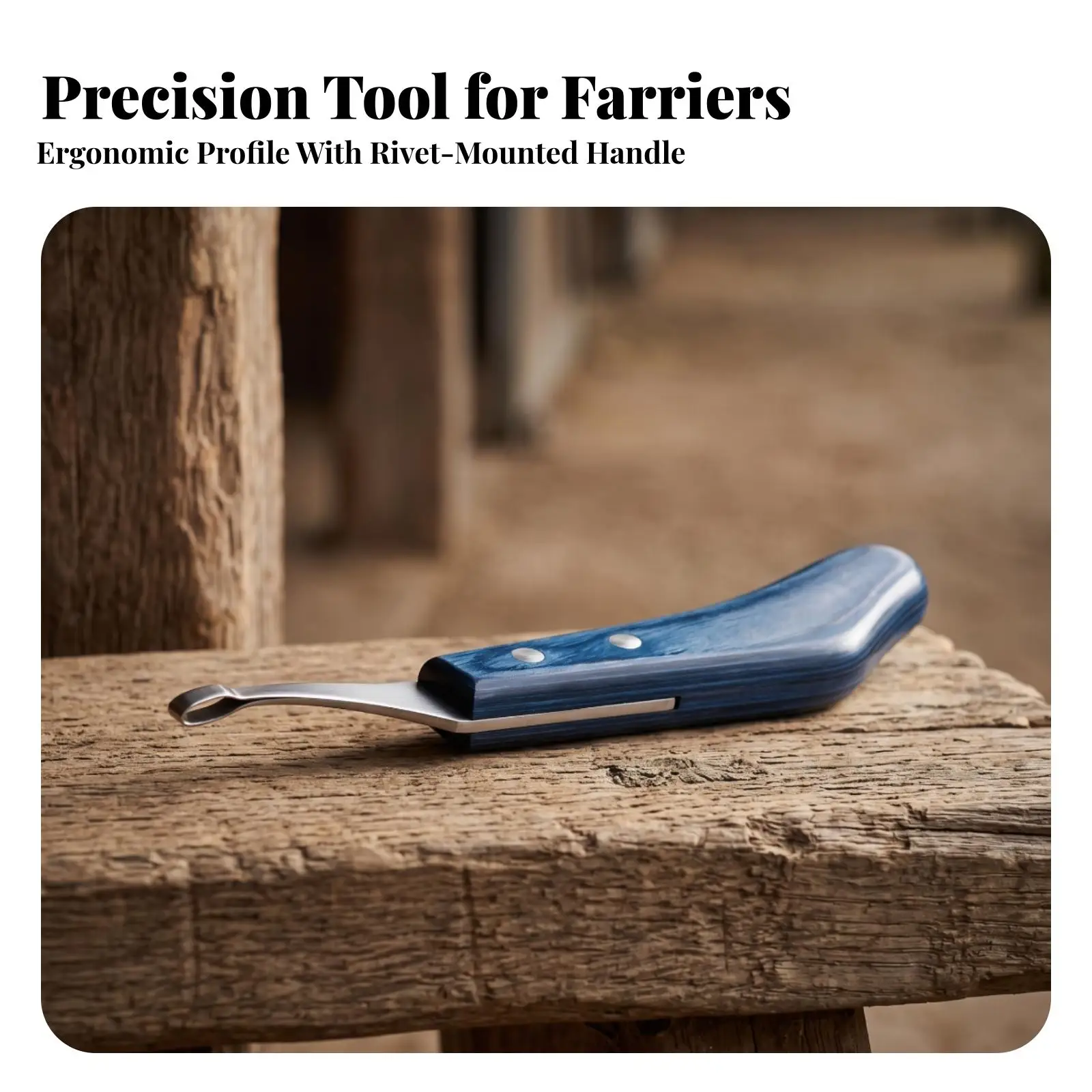 Equine Hoof Knife Horseshoe Cutting Tool Lightweight Metal Wood Build for Horse Grooming Hoof Pick and Cleaning Needs