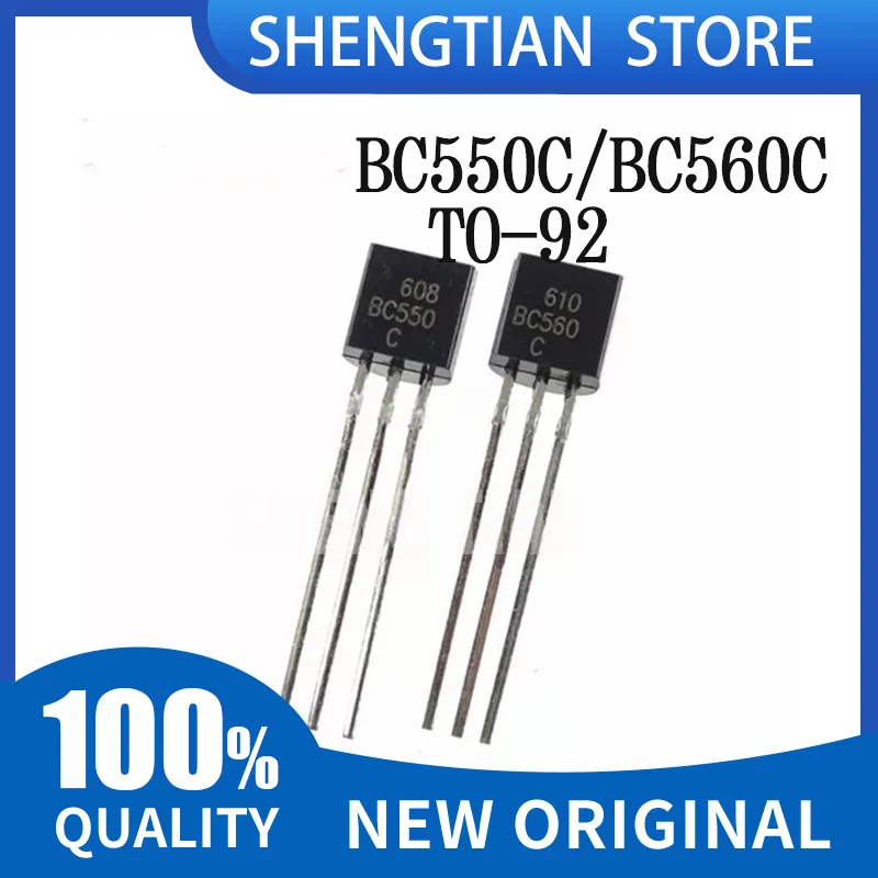 50pcs/lot=25pairs BC550C + BC560C each 2BC550 BC560 45V 0.1A TO-92 In Stock